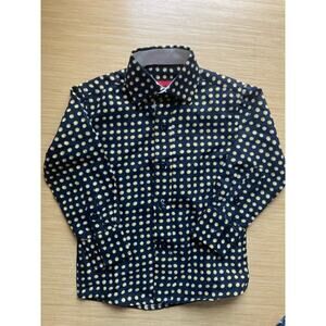 Elie Balleh Boys Button Front black/yellow/gold/white polka dot 2T wedding